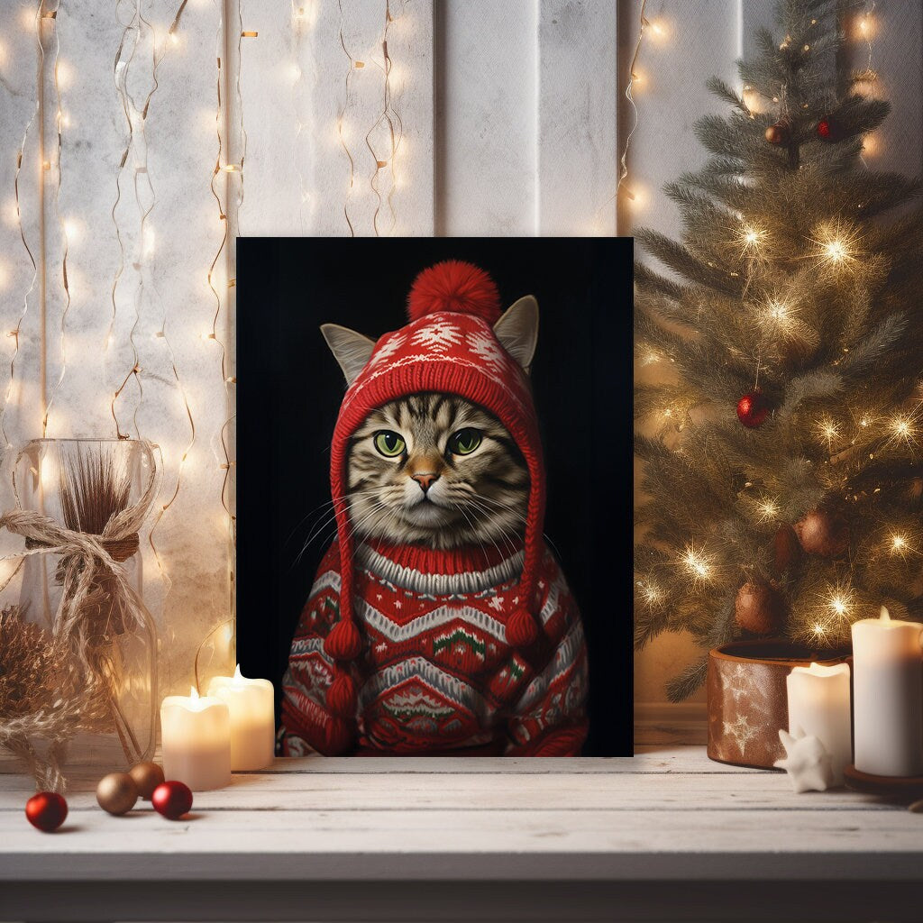 Christmas Pet Portrait Painting