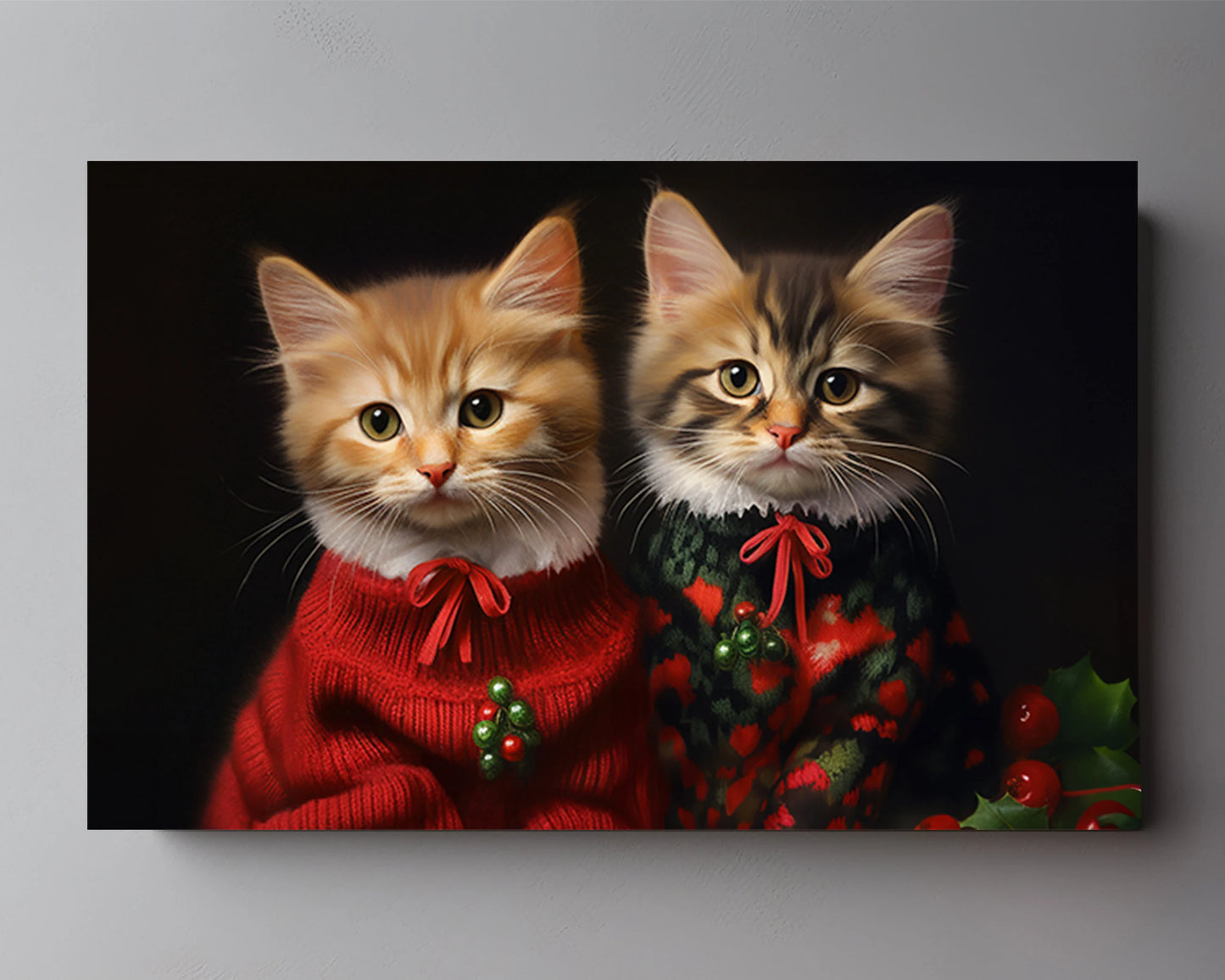 Customized Double Pet Christmas Portrait